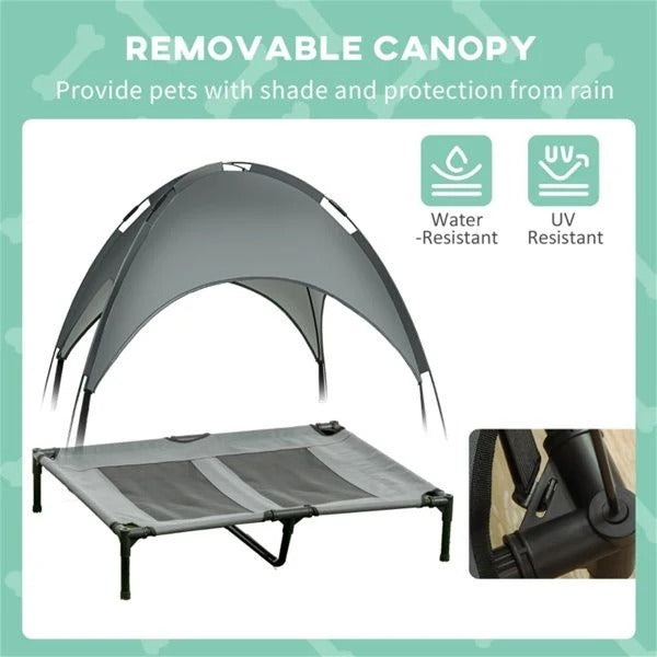 Elevated Dog Bed with UV Canopy