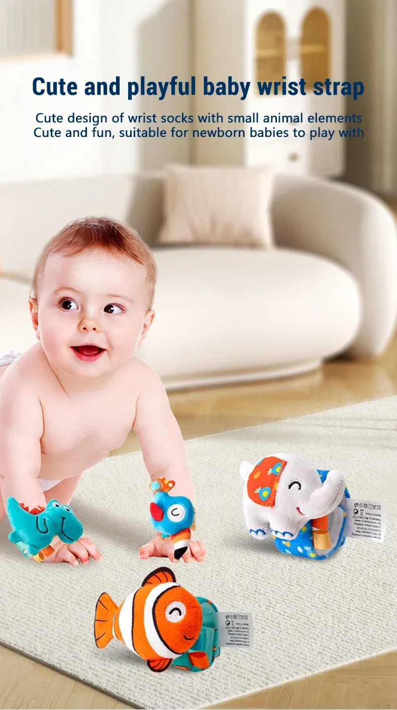 Plush Animal Wrist Rattle