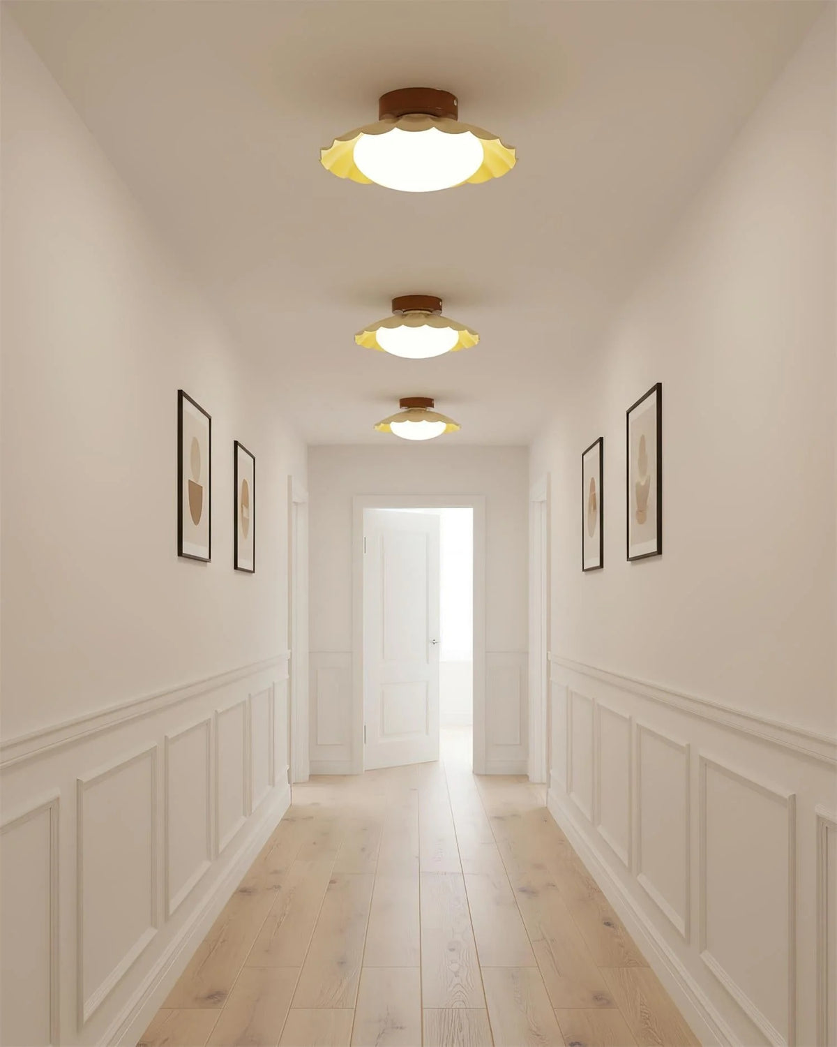 Scalloped Metal LED Ceiling Light