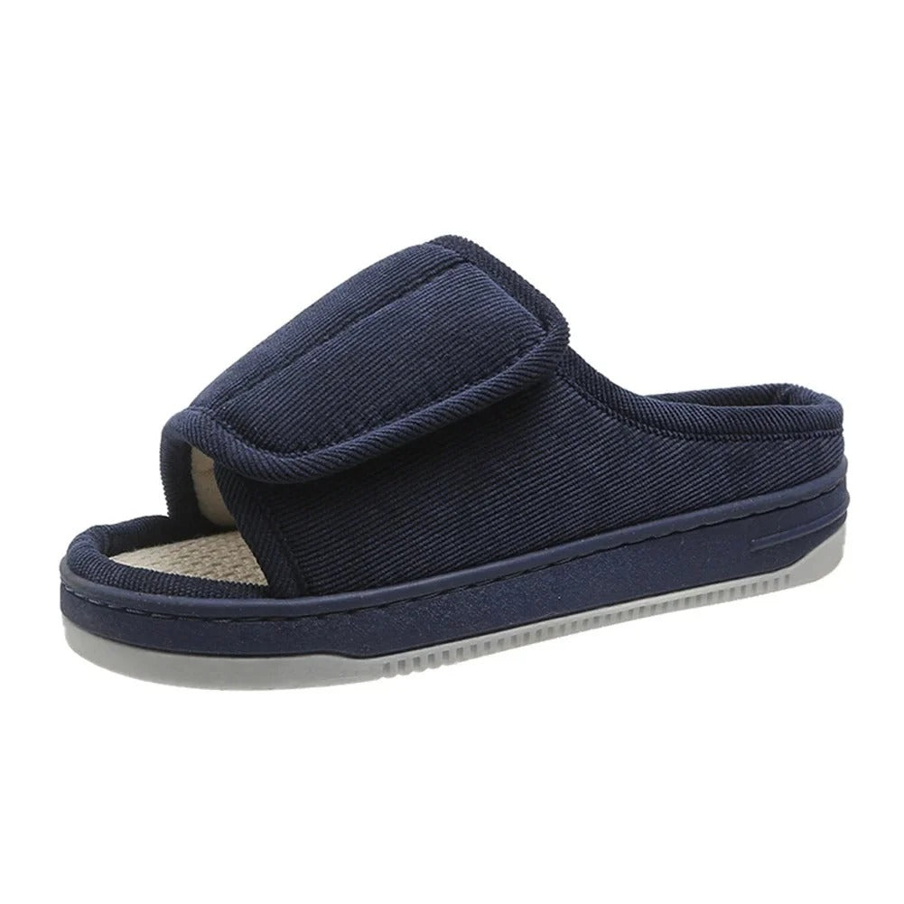 Extra-Wide Adjustable Open-Toe Slippers