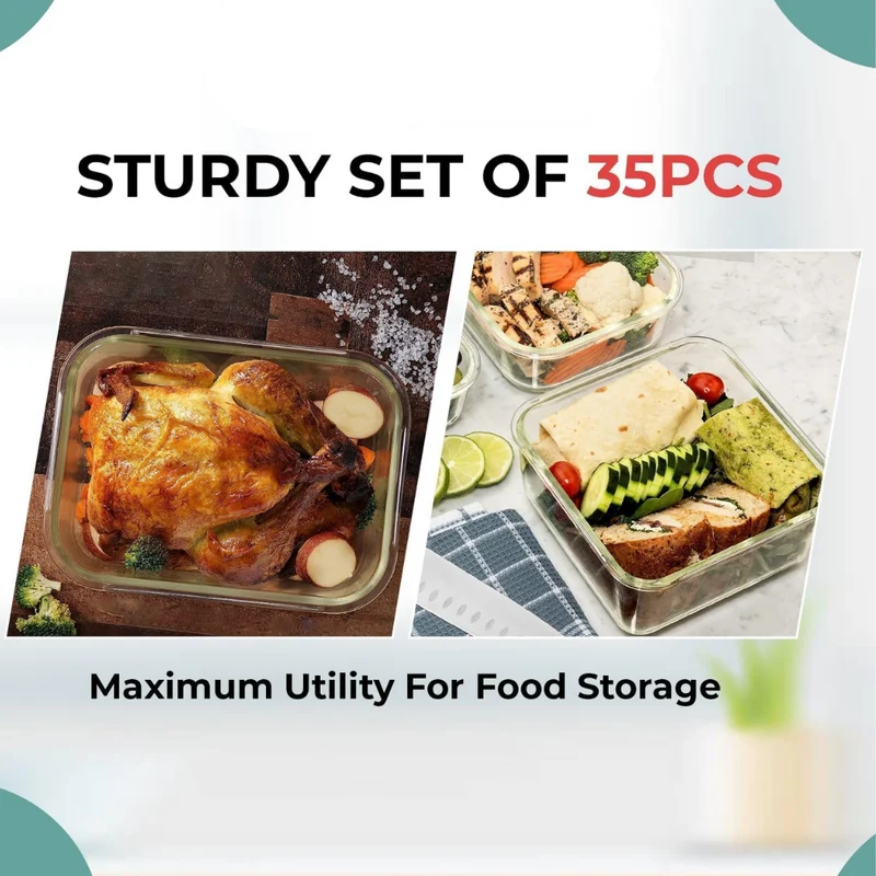 Glass Food Storage Container Set