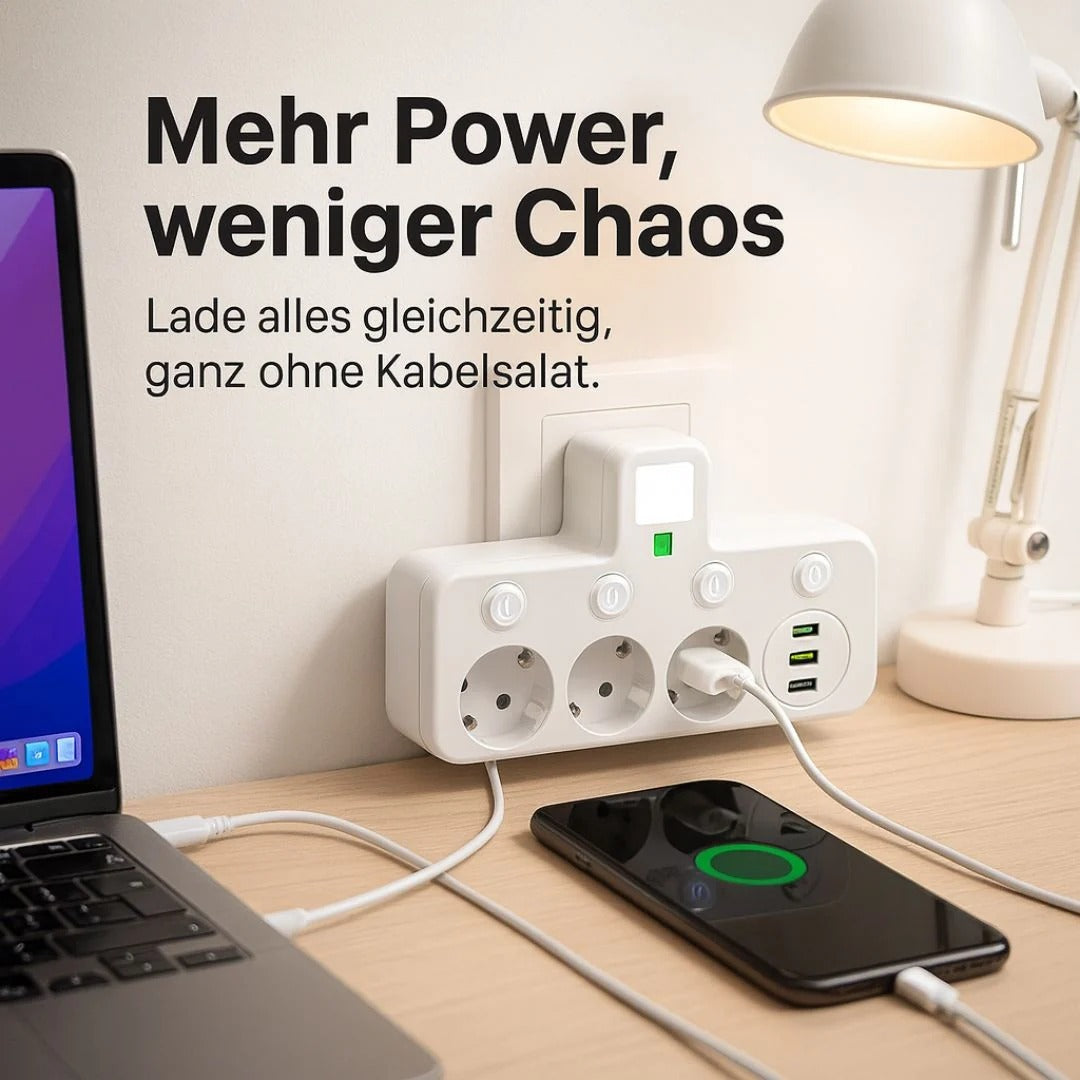 PowerGrid Power Strip with USB Ports