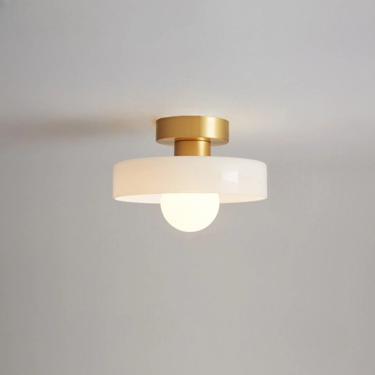 French Bauhaus Brass Ceiling Light