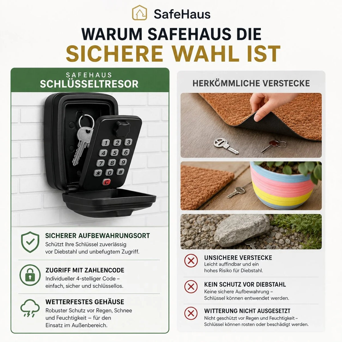 SafeHaus Outdoor Key Safe