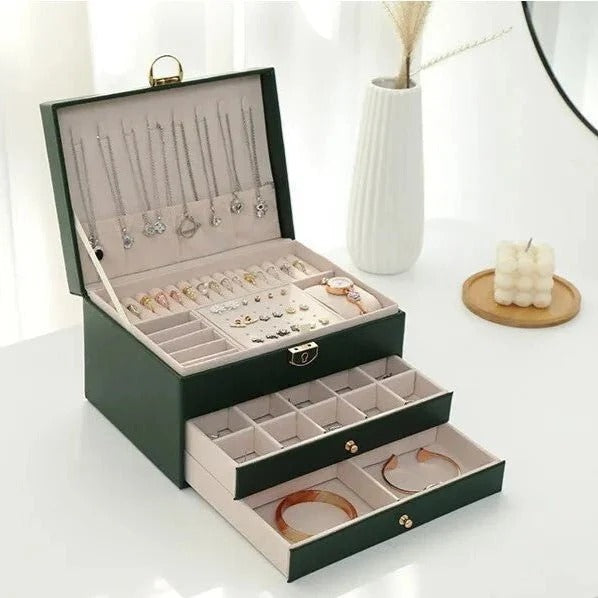 Multi-Layer Leather Jewellery Box