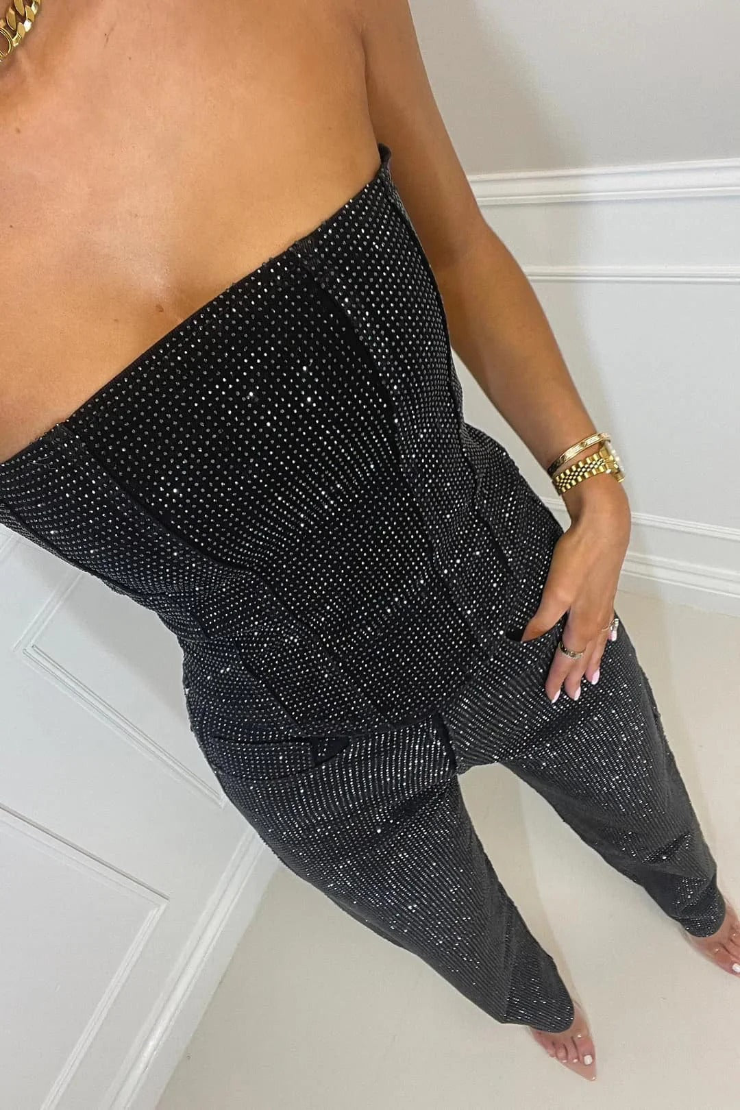 Glitter Trouser Set