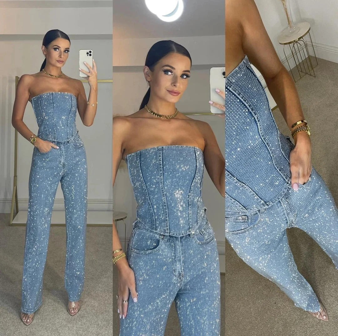 Glitter Trouser Set