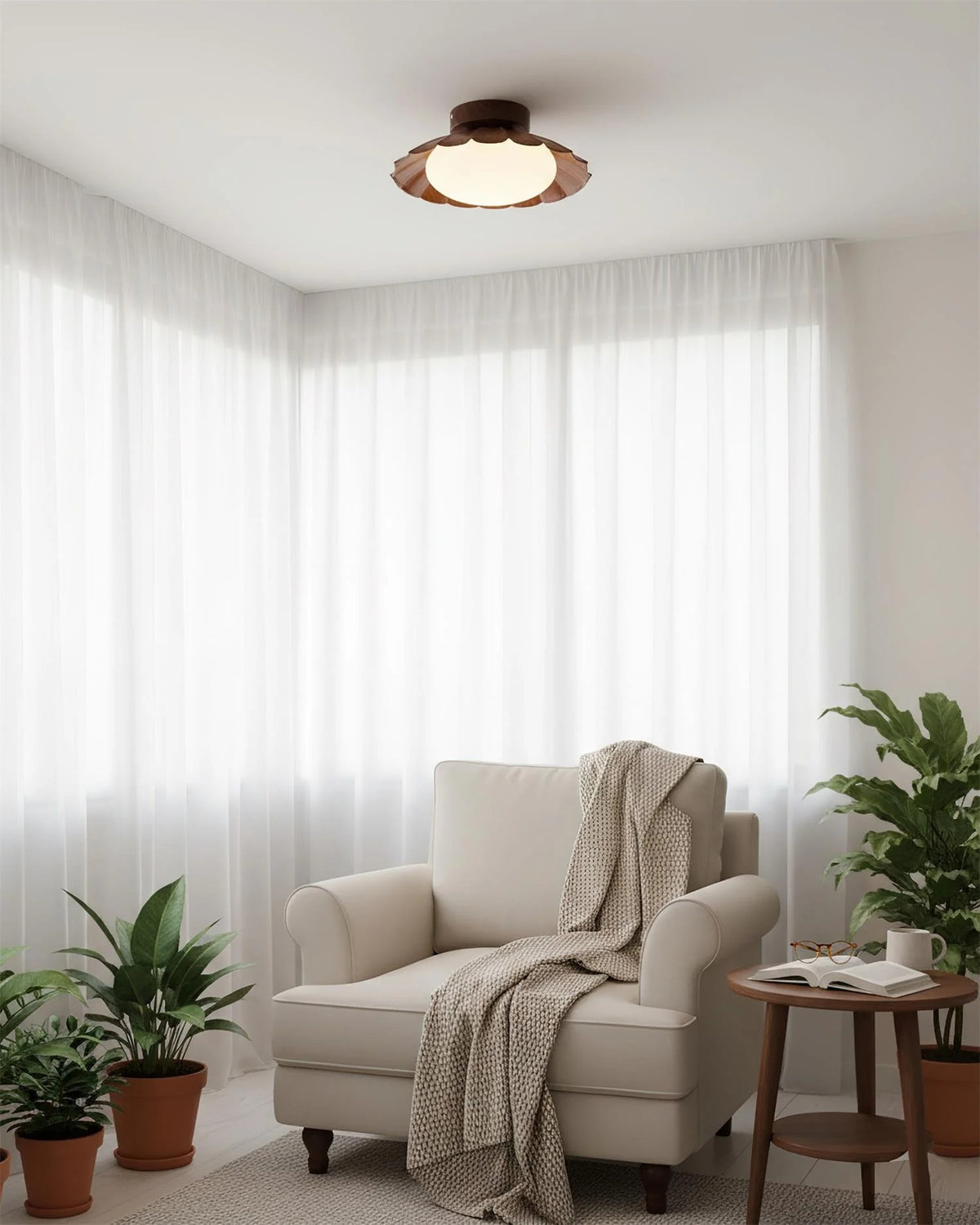Scalloped Metal LED Ceiling Light