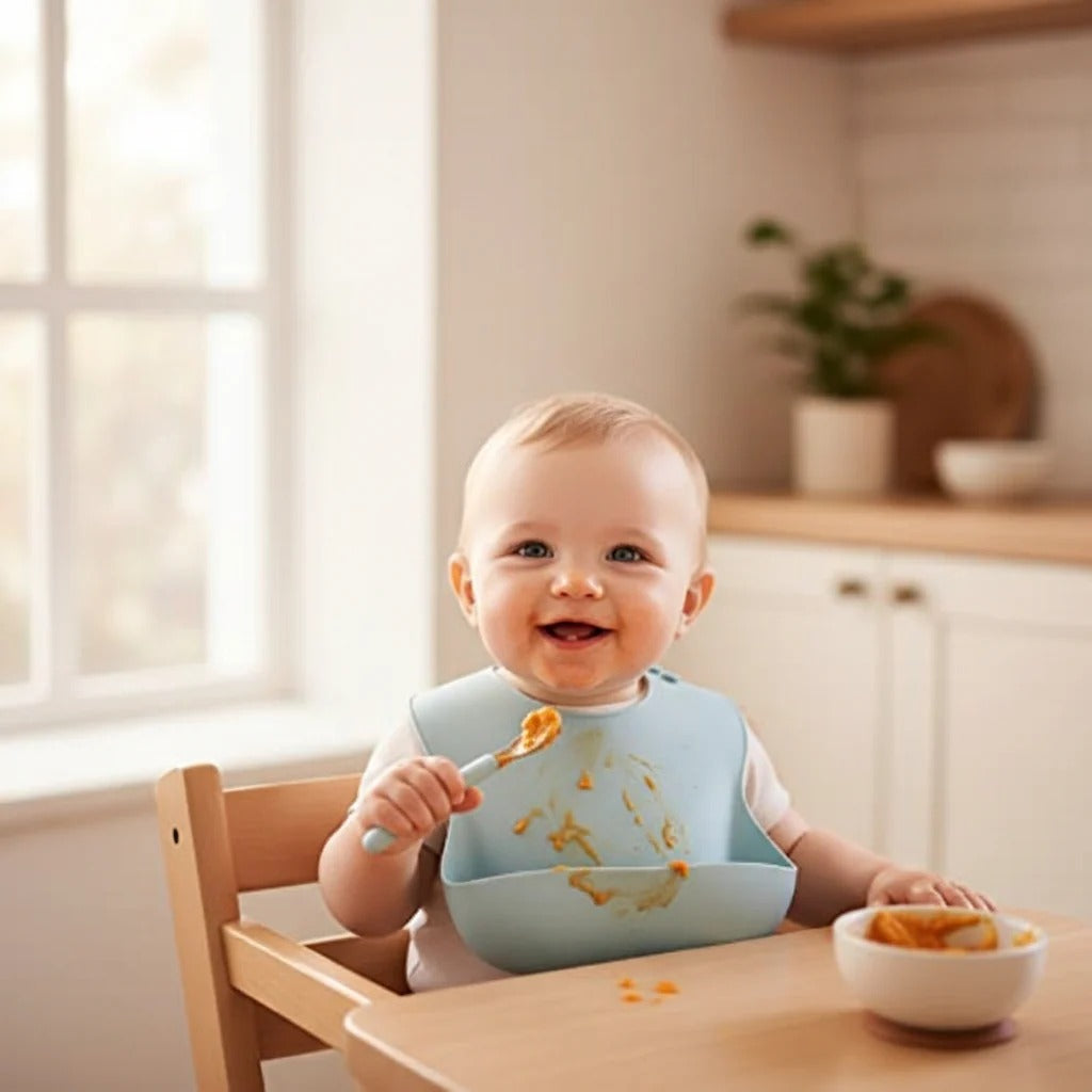 Silicone Baby Bib with Deep Pocket