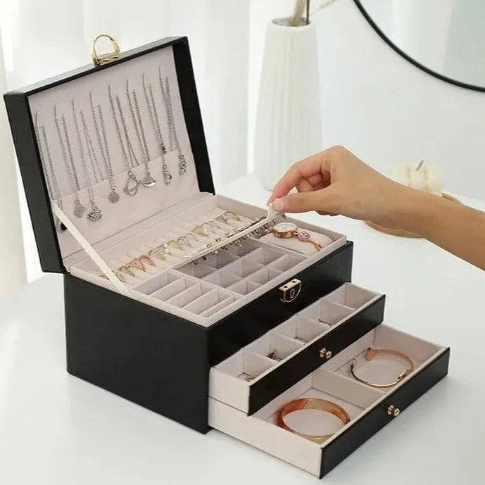 Multi-Layer Leather Jewellery Box