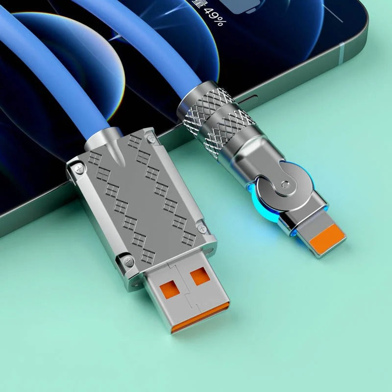 Rotating 120W Fast-Charge USB Cable