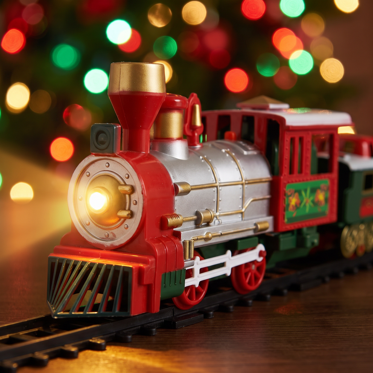 Kersttrein Set - Elektrische Trein met Rails, Licht en Geluid voor onder de Boom