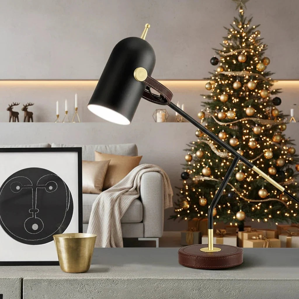 GLOVANCE – Modern Metal Table Lamp with E27 LED for Reading & Ambient Light