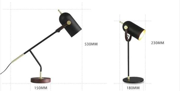 GLOVANCE – Modern Metal Table Lamp with E27 LED for Reading & Ambient Light