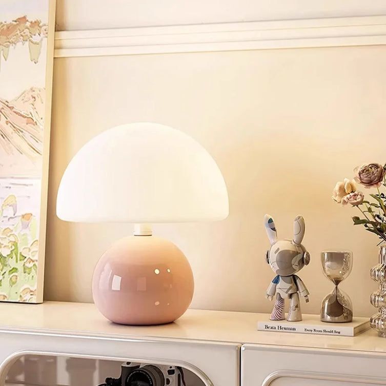 Mushroom LED Table Lamp French Cream