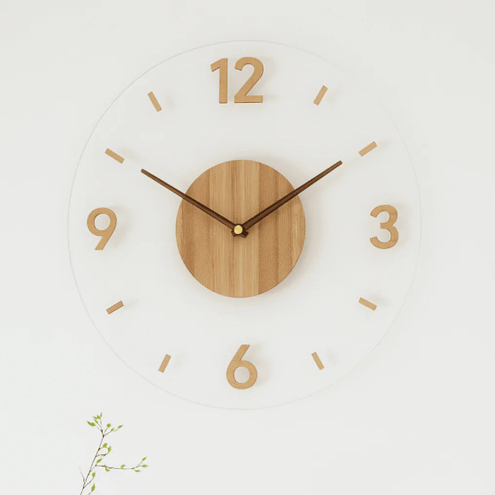 Scandinavian Round Wood Wall Clock