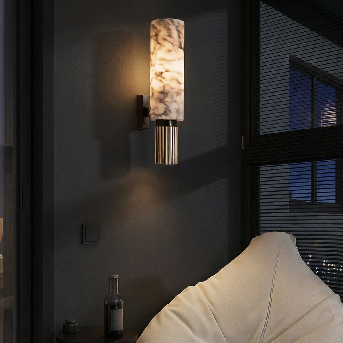 Stone & Copper Industrial Wall Light