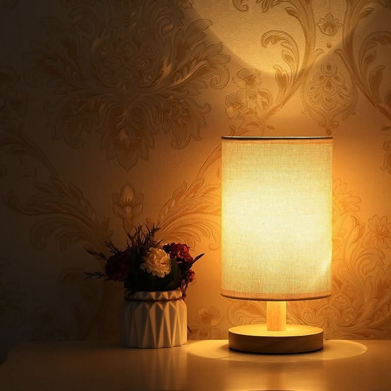 Scandinavian LED Table Lamp – Solid Wood Design