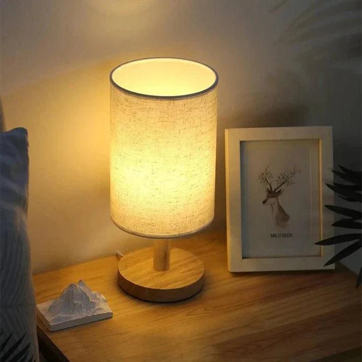 Scandinavian LED Table Lamp – Solid Wood Design