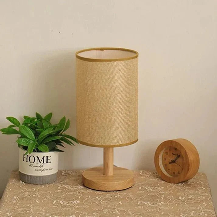Scandinavian LED Table Lamp – Solid Wood Design