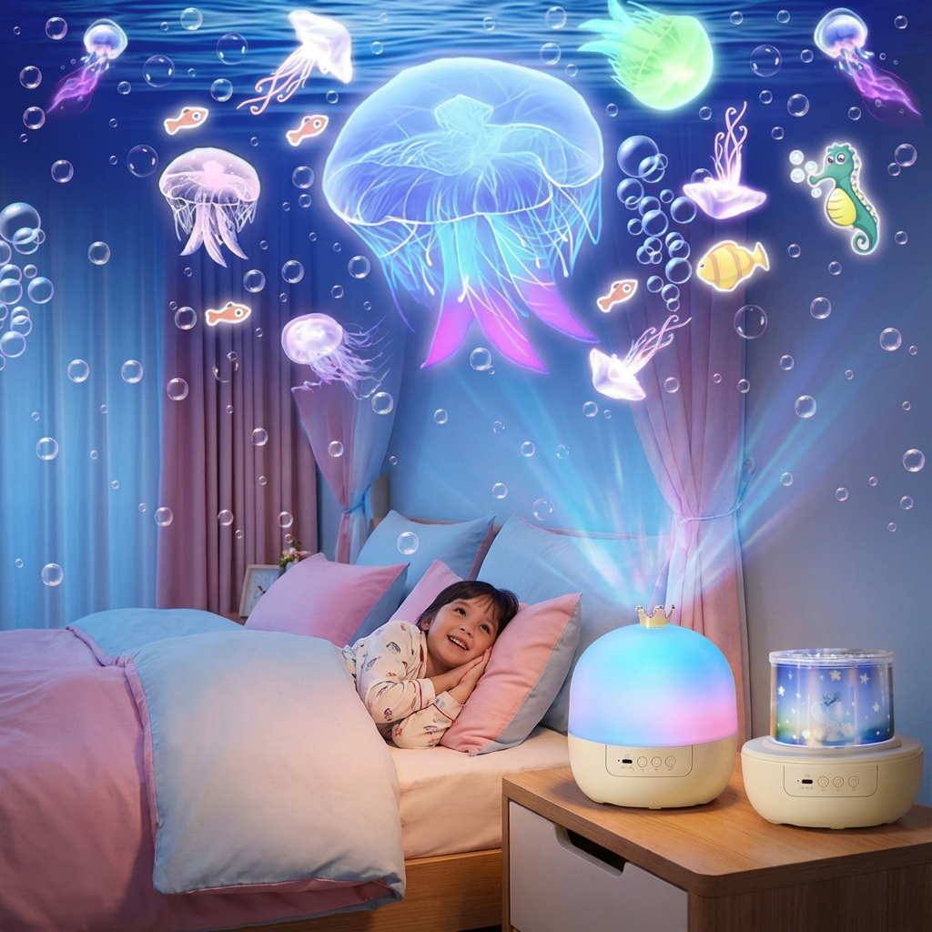 Kinder Nachtlamp Met Projector Voor Rustgevende Slaapomgeving