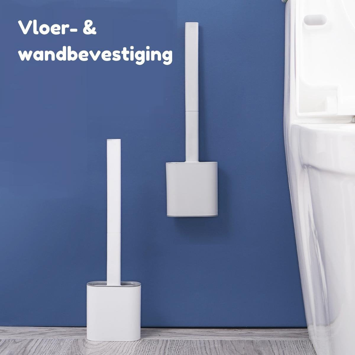 WC borstel met houder - Siliconen - Ophangsysteem - Zwart | TOJ