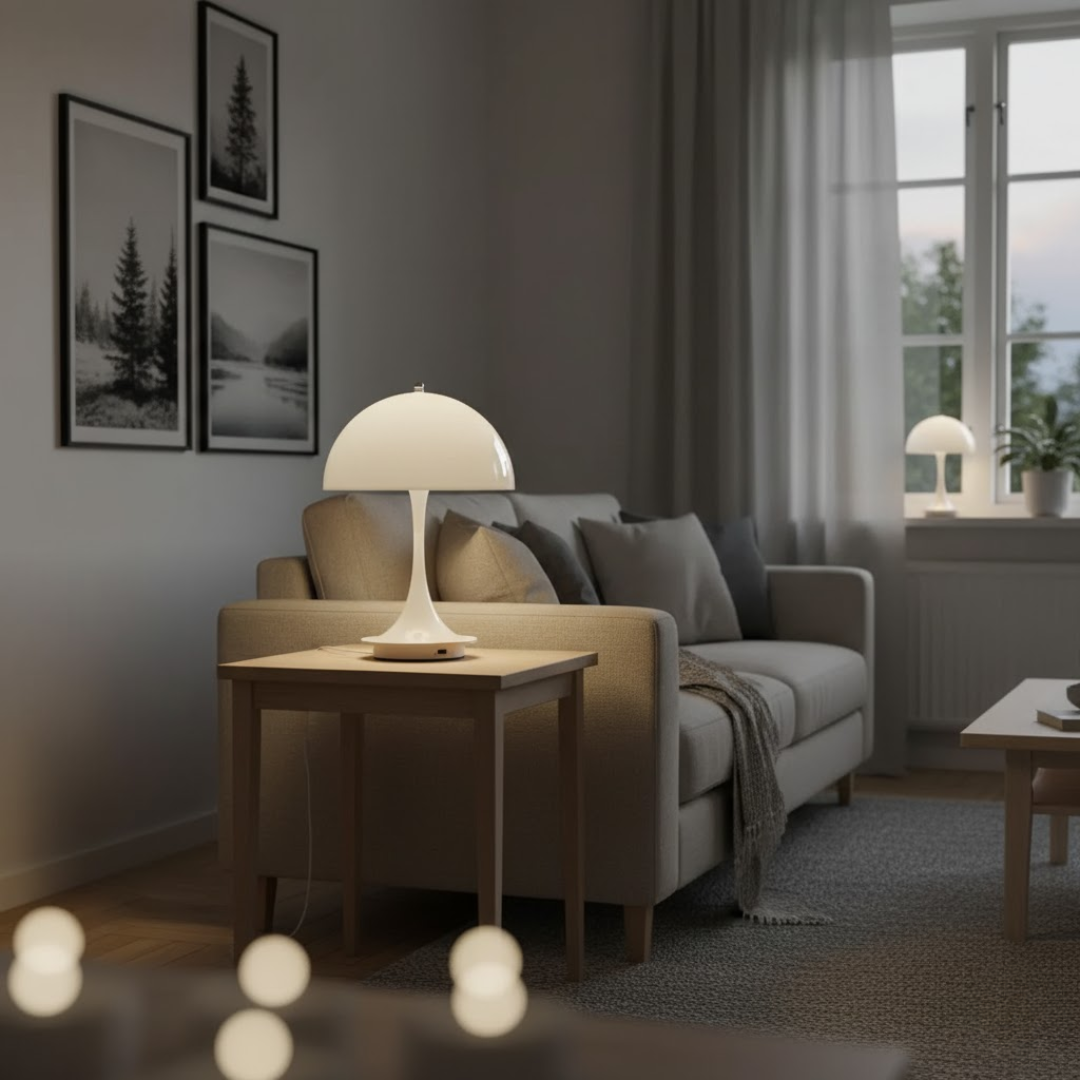Draadloze tafellamp met LED-verlichting, oplaadbaar en Scandinavisch design