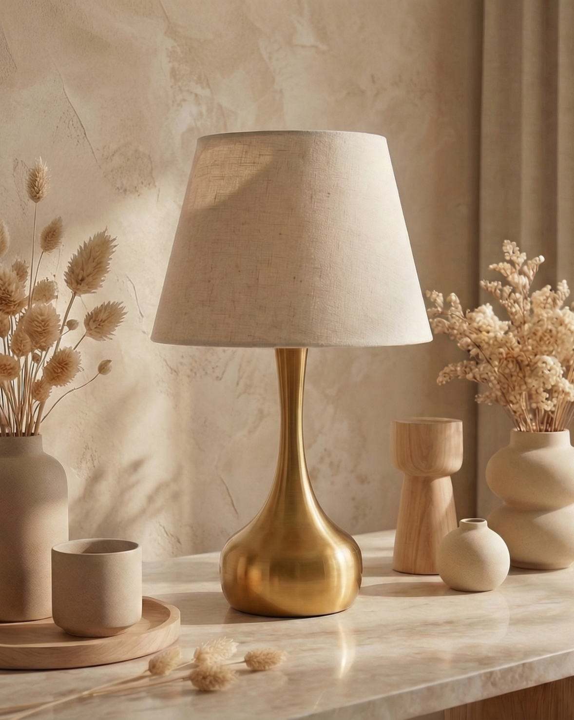 42cm Moderne Gouden Tafellamp – Elegante Metalen Voet