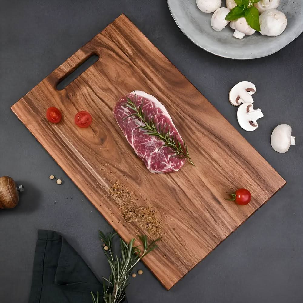 ECOSLICE - Sustainable Acacia Wood Cutting Board for Stylish and Safe Kitchen Work