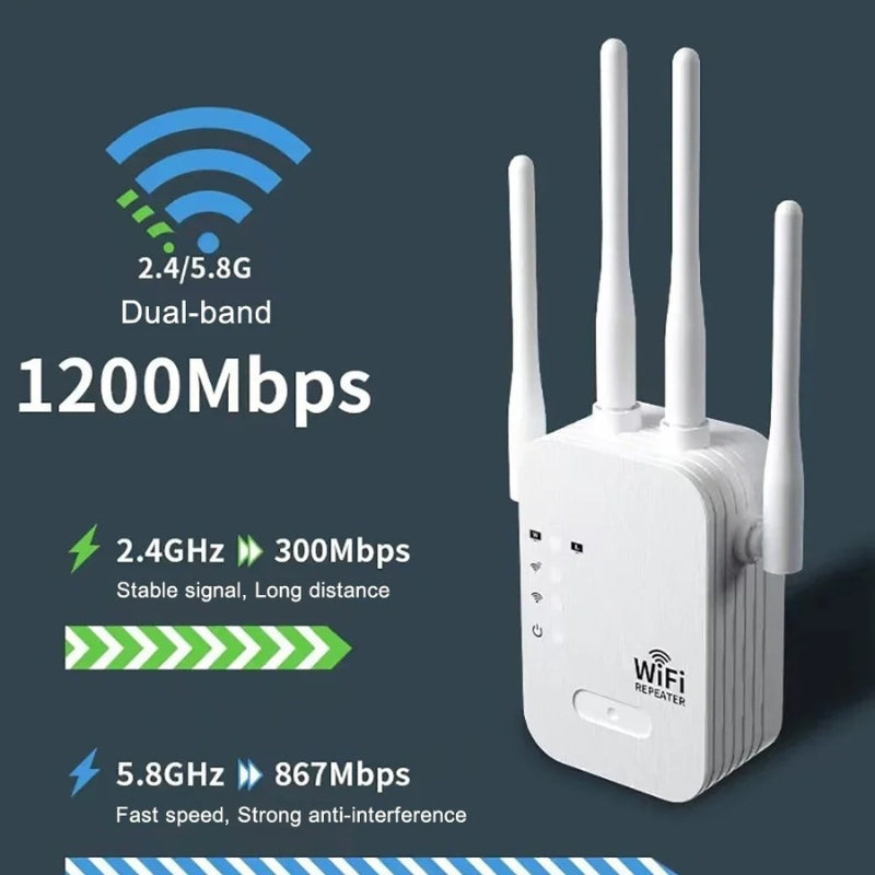 High‑Speed WiFi Signal Booster up to 1200Mbps