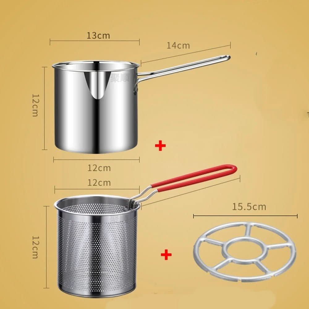 SMARTFRY POT - Stainless Steel Deep Fryer with Anti-Scald Handle and Oil-Saving Design for Safe and Efficient Cooking