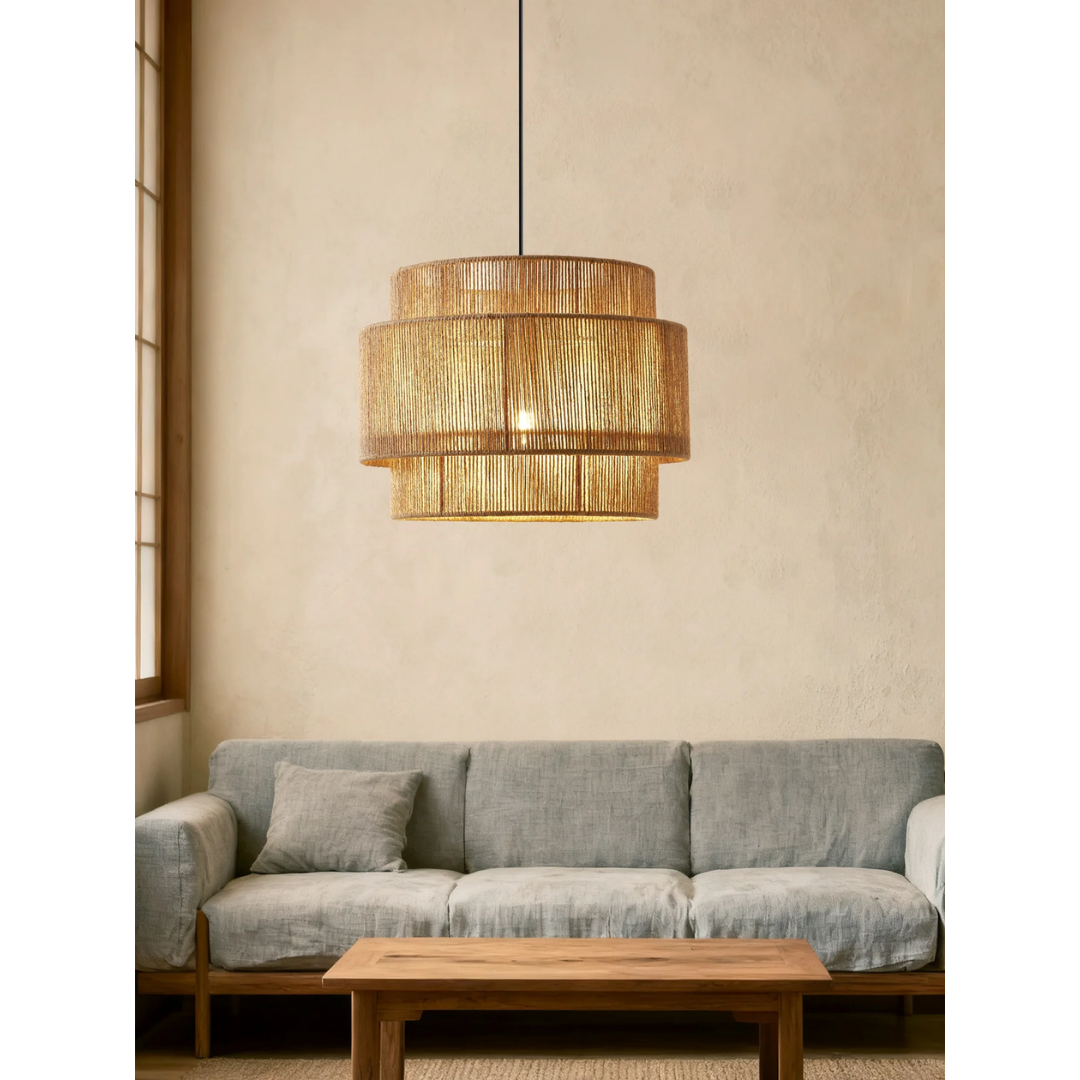 ® - Hanglamp Met Gelaagd Henneptouw Design