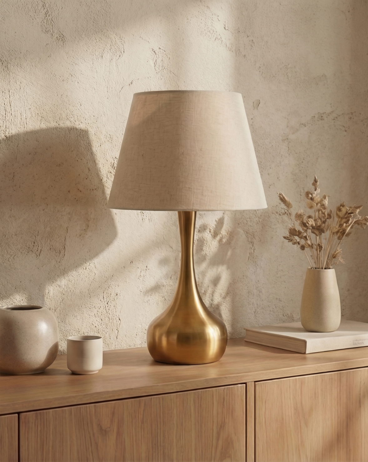 42cm Moderne Gouden Tafellamp – Elegante Metalen Voet
