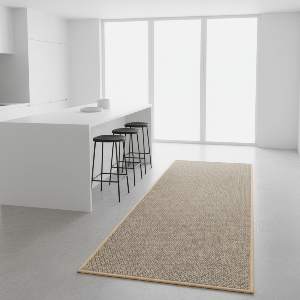 PureStep - Woven Kitchen Mat with Non-Slip Rubber Backing, Washable & Water Absorbent Floor Rug for Modern Home Decor