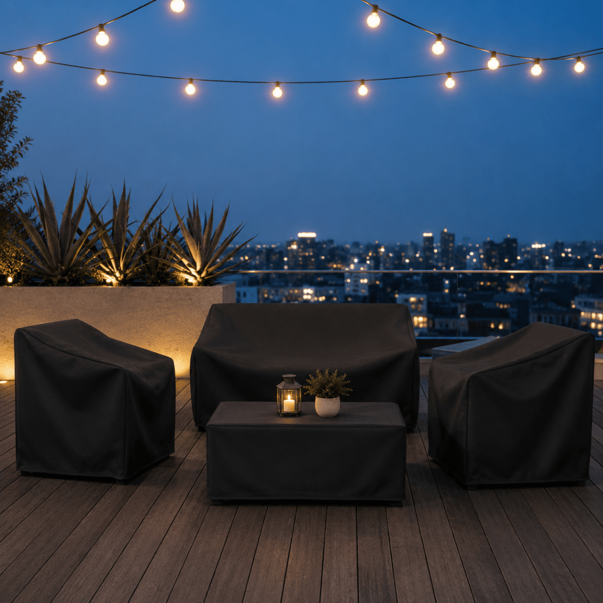 PATIOSHIELD – Weatherproof furniture cover with UV and rain protection