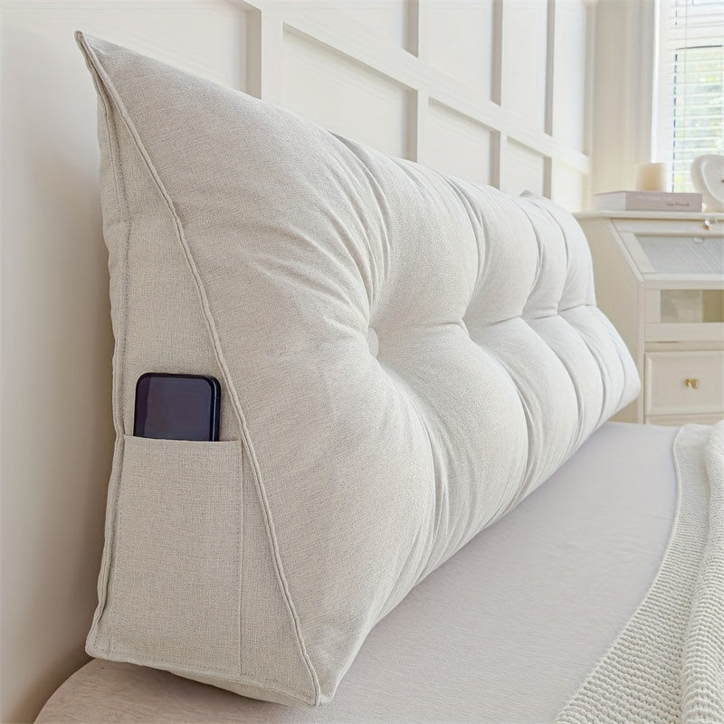 Nuvea | Leinen Dreiecks-Kissen für Bett und Sofa, Ergonomisch
