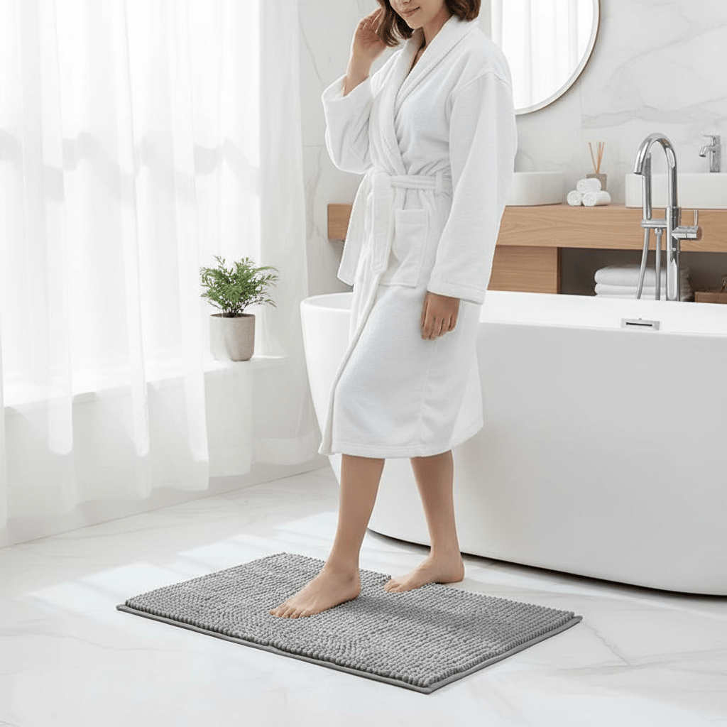 COMFORT – Chenille Bath Mat with Non-Slip Backing