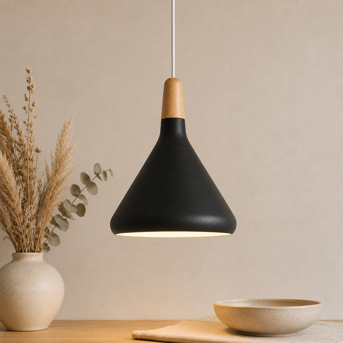 Nordische Holz Pendelleuchte