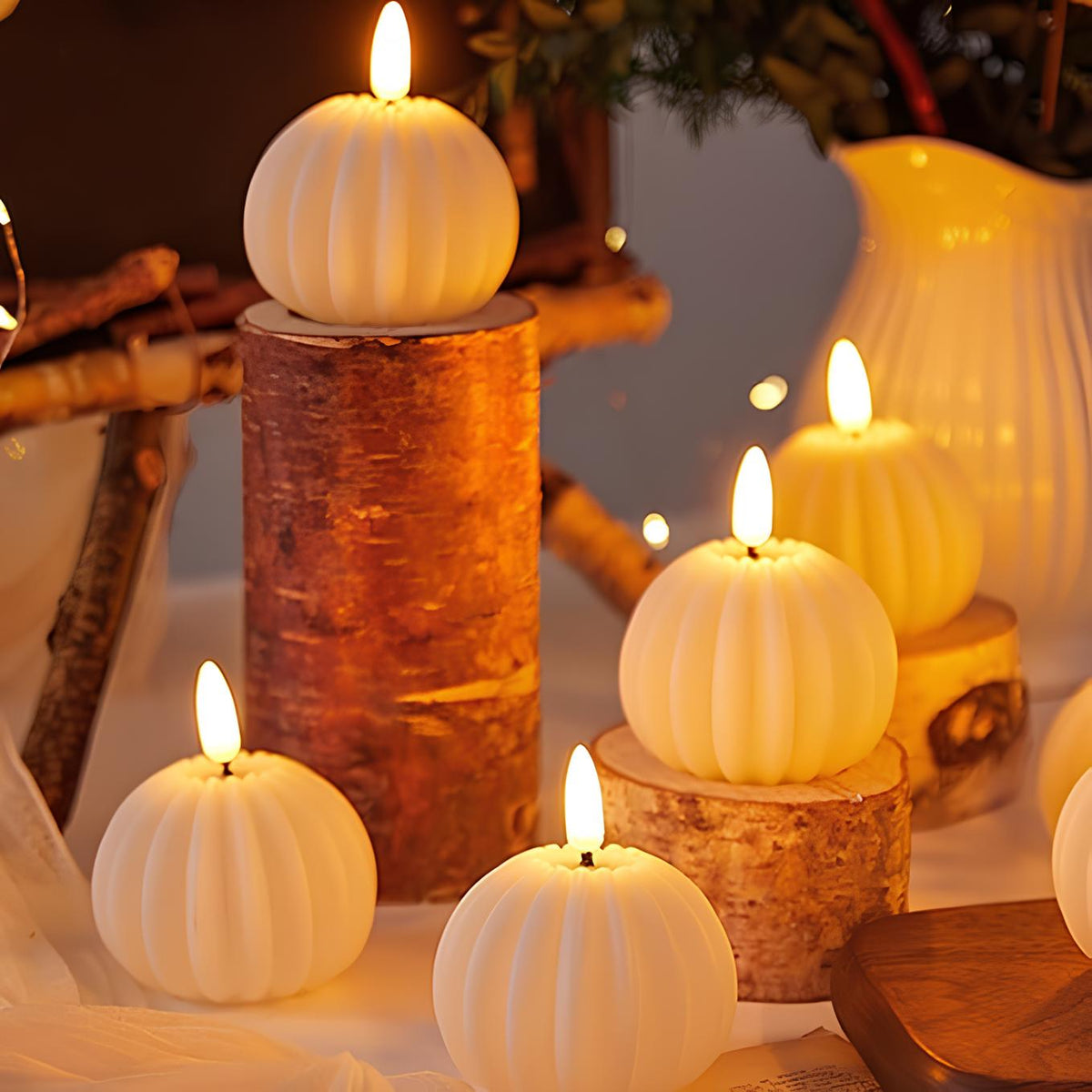 Autumn - Vuurloze Kaars met Sfeervolle Verlichting