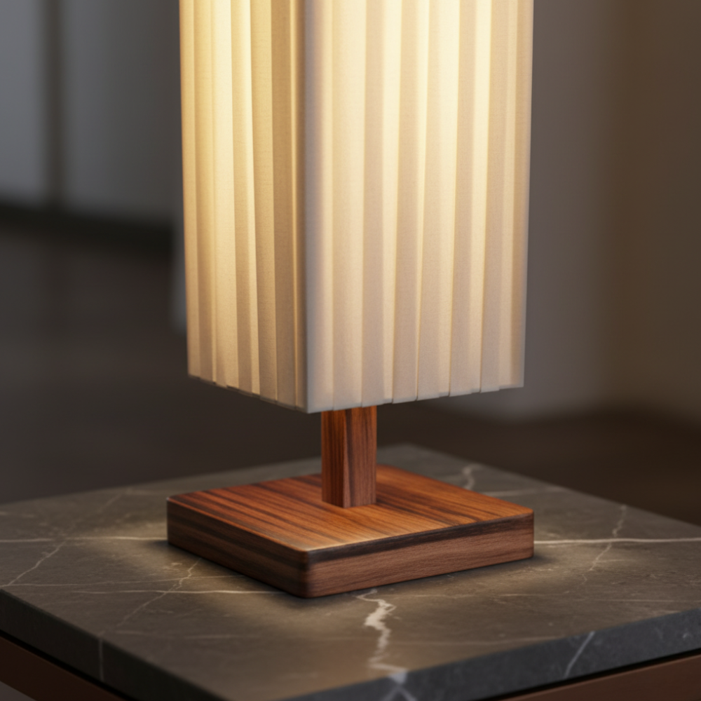 Japanse Vloerlamp met Houten Basis en Zachte Warme Sfeerverlichting