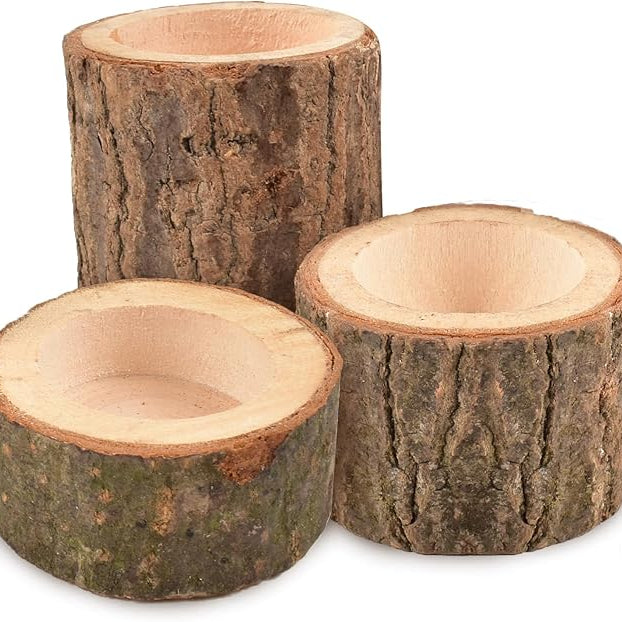 RustaraHalter – Deko-Set aus natürlichem Holz für eine warme Wohnatmosphäre (3er Set)
