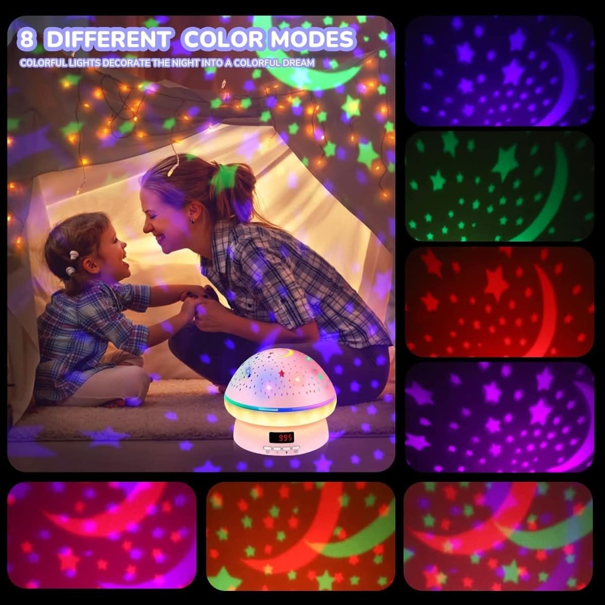 GLOWLIGHT – Magical Star Projector with 16 Colors & Timer Function