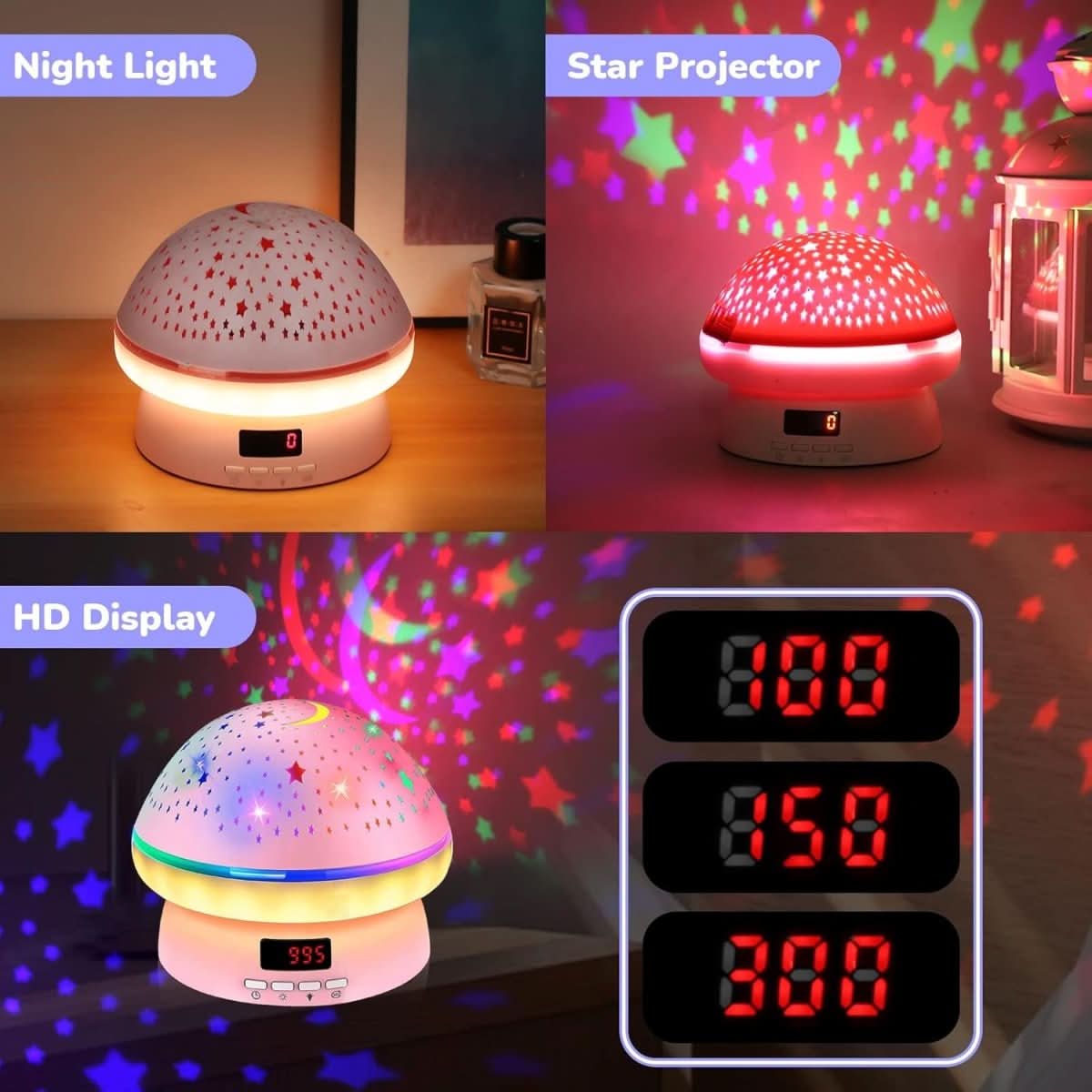 GLOWLIGHT – Magical Star Projector with 16 Colors & Timer Function