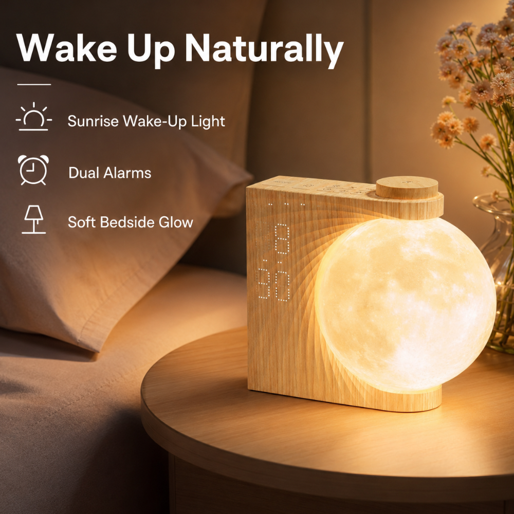 Restora Sunrise Alarm Clock - Gradual Light Wake Up Light & Nightstand Lamp