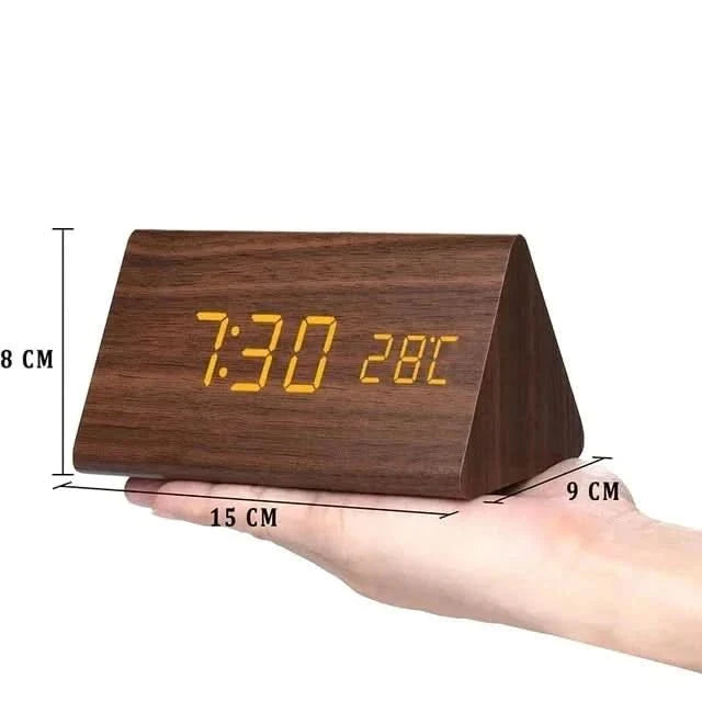 TIMBERGLOW LED Alarm Clock – Digital & Stylish in Natural Wood Design