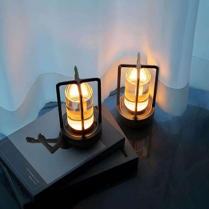 Auralight™ draadloze glazen tafellamp – dimbaar en spatwaterbestendig