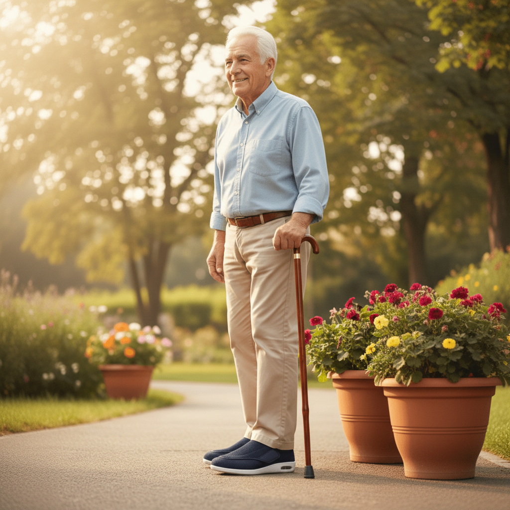 Diabetic shoes with memory foam and a zero-drop design
