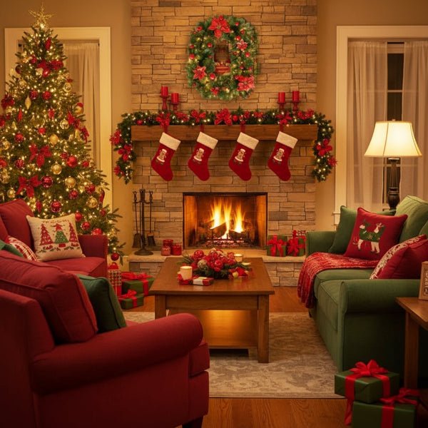 Illuminated Christmas garland made of rattan with warm-white LED lights, 2.7 m