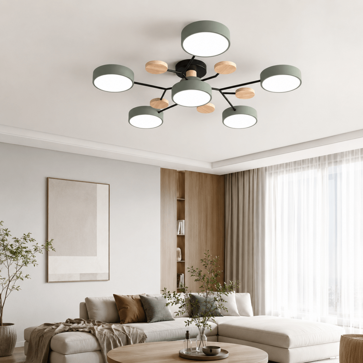 Modern round LED ceiling light with a minimalist design