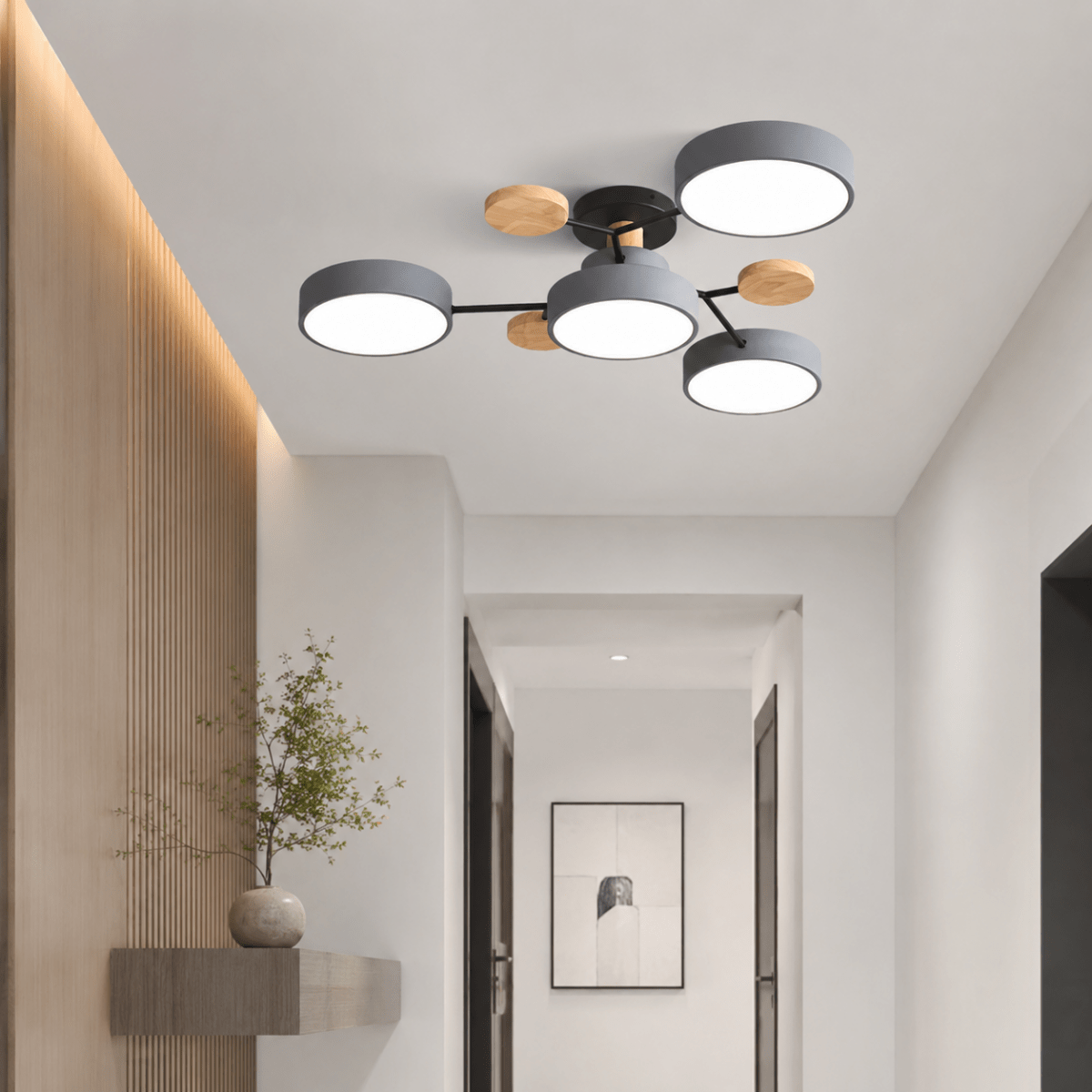 Modern round LED ceiling light with a minimalist design